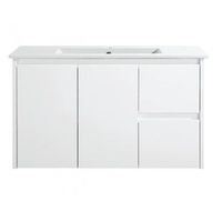 Sunny Group Willow Series 900 Wall Hung Bathroom Vanity Gloss White with Ceramic Top WH8027-900W-SD