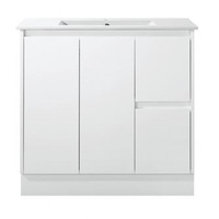 Sunny Group Sammy Series 900 Freestanding Bathroom Vanity Gloss White with Ceramic Top SK7-900W-SD