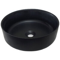 Avia Bathware Solid Surface Basin Above Counter Round Matt Black Dahlia SI-M19B