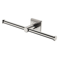 Fienza Double Toilet Roll Holder Square Plate Brushed Nickel Sansa 83209BN