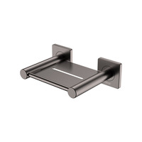Fienza Metal Soap Shelf Dish Square Plate Gun Metal Sansa 83206GM