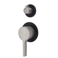 Fienza Sansa Shower Wall Diverter Mixer Small Round Matte Black Plates Bathroom Tap 229102BNB-4