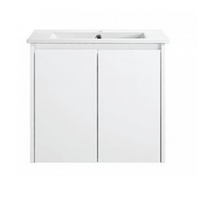 Sunny Group Willow 600 Wall Hung Bathroom Vanity Gloss White with Ceramic Top WH8027-600W