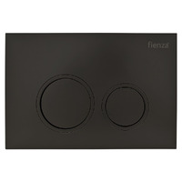 Fienza R&T Round Toilet Button Flush Plate Matte Black JB11B