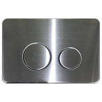 Fienza R&T Round Toilet Button Flush Plate Brushed Stainless Steel JB11