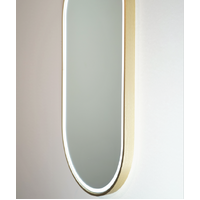 Remer LED Bathroom Mirror with Demister Gatsby Brushed Brass Frame 900mm x 4500mm G4590D-BB