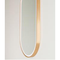 Remer LED Bathroom Mirror with Demister Gatsby Rose Gold Frame 900mm x 4500mm G4590D-RG