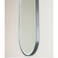 Remer LED Bathroom Mirror with Demister Gatsby Gun Metal Frame 900mm x 4500mm G4590D-GM