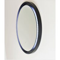 Remer 800mm Round LED Bathroom Mirror Eclipse D Matte Black E80D-MB