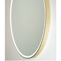 Remer Sphere DB 600mm Round Mirror Brushed Brass Bluetooth Speakers & LED Lighting S60DB-BB