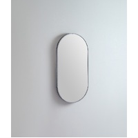 Remer Modern Oblong Bathroom Mirror Brushed Nickel 910mm x 460mm MO4691-BN