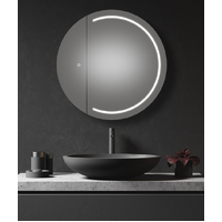 Remer Pearl Round Shaving Cabinet & Bathroom Mirror LED Lighting with Demister 900mm P90D