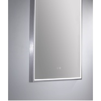 Remer LED Bathroom Mirror with Demister Brushed Nickel Arch D 500mm x 900mm AR50D-BN
