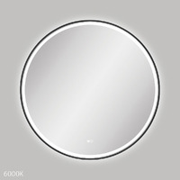 Fienza Reba LED Framed Mirror 900mm Round Matte Black LED900FRB