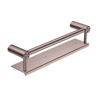 Nero Tapware Mecca Care Accessible Grab Rail with Shelf 300mm Special Need Safety Ambulant Bathroom Brushed Bronze NRCR2512CBZ