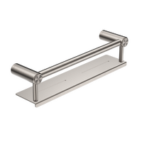 Nero Tapware Mecca Care Accessible Grab Rail with Shelf 300mm Special Need Safety Ambulant Bathroom Brushed Nickel NRCR2512CBN