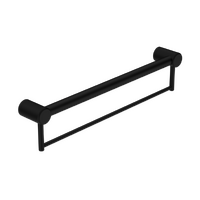 Nero Tapware Mecca Care Accessible Grab Rail with Towel Holder 300mm Special Need Safety Ambulant Bathroom Matte Black NRCR3212BMB 