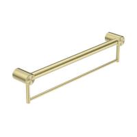 Nero Tapware Mecca Care Accessible Grab Rail with Towel Holder 300mm Special Need Safety Ambulant Bathroom Brushed Gold NRCR3212BBG