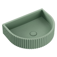 Fienza Valentina Fluted Arch Concrete Wall Basin Sage RB078SG