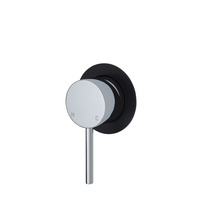 Fienza Shower Wall Mixer Matte Black Small Round Plate Bathroom Tap Kaya 228101CB
