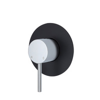 Fienza Shower Wall Mixer Matte Black Large Round Plate Bathroom Tap Kaya 228101CB-3