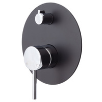 Fienza Shower Wall Diverter Mixer Large Matte Black Round Plate Bathroom Tap Kaya 228102CB