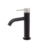 Fienza Bathroom Basin Mixer Tap Matte Black with Brushed Nickel Handle Kaya 228103BBN