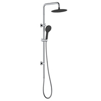 Fienza Twin Shower Outlets Overhead & Handheld Chrome with Matte Black Heads Kaya 455109CB