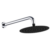 Fienza Bathroom Overhead Wall Arm Shower Set Chrome Matte Black Head Kaya 411125CB-B