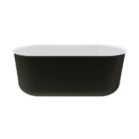 Fienza Windsor 1500 Bathtub Freestanding Acrylic Bath Tub Matte Black Gloss White FR72-1500B