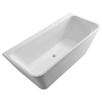 Fienza Delta 1500 Bathtub Back-To-Wall Acrylic Bath Tub Gloss White FR13572