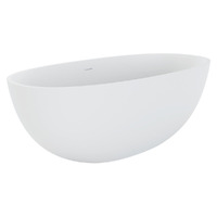 Fienza Sasso Freestanding Bathtub Cast Stone Solid Surface Bath Tub 1650mm Matte White ST28-1650