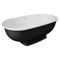Fienza RAK Washington Bathtub Cast Stone Solid Surface Bath Tub Matte Black 1450mm ST68B