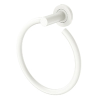 Fienza Guest Towel Holder Ring Square Plate Kaya Matte White 83202MW
