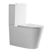 ECT Global Rimless Wall Faced Toilet Suite Back Entry or Bottom Inlet S or P Trap Jess