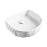 Fienza Eleanor Arch Above Counter Fluted Basin Matte White RB463MW