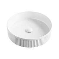 Fienza Eleanor Round Above Counter Fluted Basin Gloss White RB465