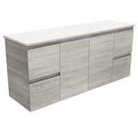 Fienza Bathroom Vanity 1500 Cabinet Wall Hung Cupboard Edge Industrial Grey 150X