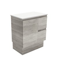 Fienza Bathroom Vanity 750 Cabinet on Kickboard 2 Door Cupboard Edge Industrial Grey 75XKR