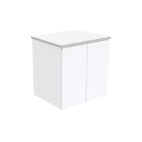 Fienza Bathroom Vanity 600 Wall Hung Cabinet Cupboard Fingerpull Gloss White 60F