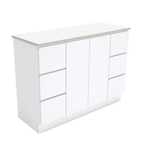 Fienza Bathroom Vanity 1200 Cabinet on Kickboard Cupboard Fingerpull Gloss White 120C