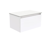 Fienza Manu Bathroom Vanity 750 Cabinet Wall Hung Cabinet Cupboard Gloss White 75H