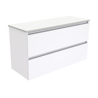Fienza Quest Bathroom Vanity 1200 Wall Hung Cabinet Gloss White 120Q
