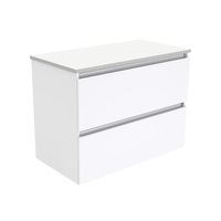 Fienza Quest Bathroom Vanity 900 Wall Hung Cabinet Gloss White 90Q