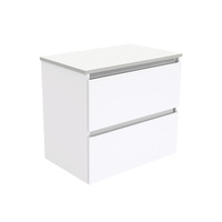Fienza Quest Bathroom Vanity 750 Wall Hung Cabinet Cupboard Gloss White 75Q