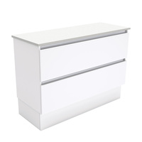 Fienza Quest Bathroom Vanity 1200 Cabinet on Kickboard Cupboard Gloss White 120QK