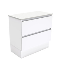 Fienza Quest Bathroom Vanity 900 Cabinet on Kickboard Cupboard Gloss White 90QK