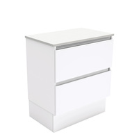 Fienza Quest Bathroom Vanity 750 Cabinet on Kickboard Cupboard Gloss White 75QK