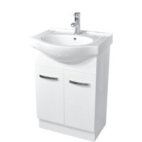 Fienza Antonio Solid Doors 600 Bathroom Vanity Cabinet White 60EKW
