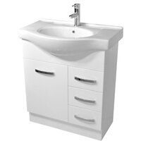 Fienza Antonio Solid Door 750 Bathroom Vanity Cabinet White 75EKW